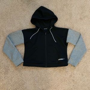 Two toned 1/2 zip hoodie